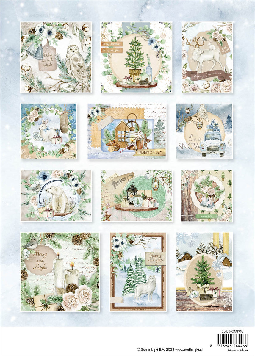 Studio Light Essentials Card Making Pad 12/Pkg - Nr. 08, Let It Snow ...