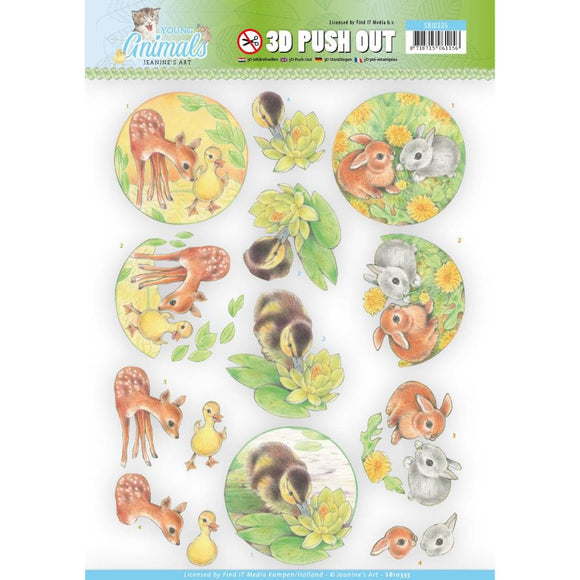 Find It Trading Jeanine's Art Young Animals Punchout Sheet