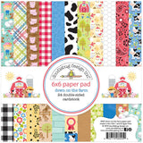Doodlebug Double-Sided Paper Pad 6"X6" 24/Pkg - Down on the Farm
