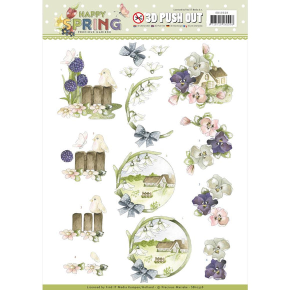 Find It Precious Marieke Punchout Sheet - On The Farm, Happy Spring