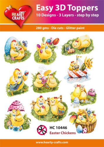 Easy 3D-Toppers Easter Chickens