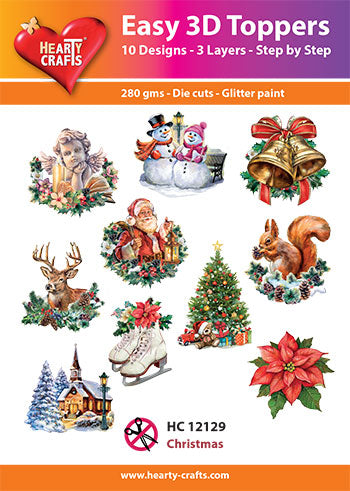 Easy 3D Card Toppers - Christmas