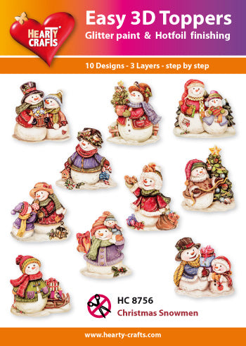 Easy 3D Die-Cut Toppers - Christmas Snowmen
