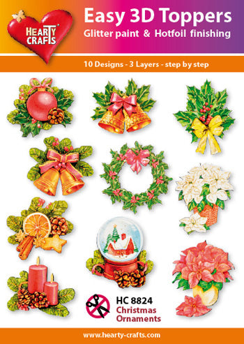 Easy 3D Card Toppers - Christmas Ornaments