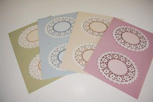 Printed Lace Doily Greeting Cards, 4.5" x 6.5", 4 pack