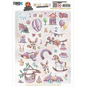Find It Trading Yvonne Creations Punchout Sheet - Elements B, Hello World