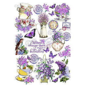 Little Birdie Deco Transfer Sheet A4 - Lavender Blossoms