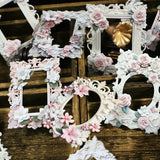 Laser Cut & Embossed Cardstock Frames (10) - pink or white flowers