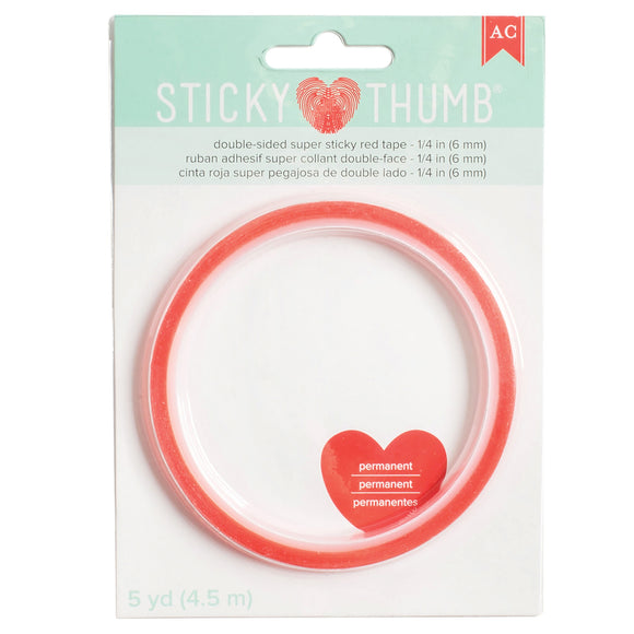 Sticky Thumb Double-Sided Super Sticky Red Tape
