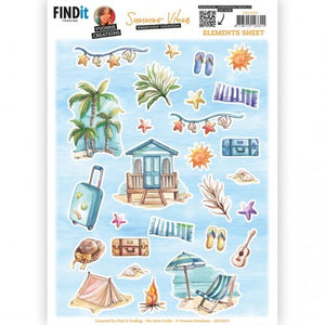 Find It Trading Yvonne Creations 3D Punchout Sheet - Small Elements B, Summer Vibes