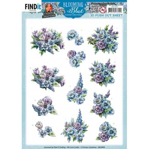 Find It Trading Yvonne Creations Punchout Sheet Larkspur, Blooming Blue