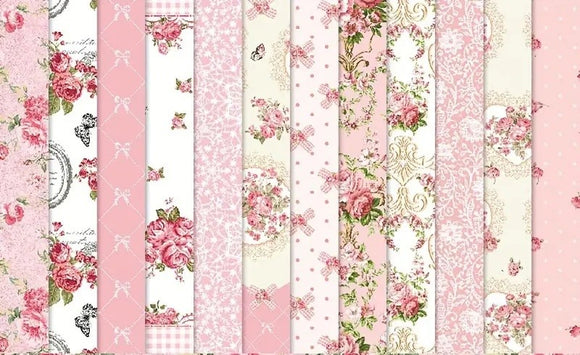 Garden of Dreams Pink Rose Flower Paper Pack 6