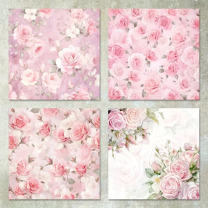 Valentine Roses Paper Pack 6"X6" 12/Pkg