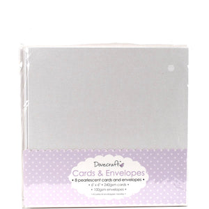 Dovecraft 6"X6" pearlescent cards (8 + envelopes)