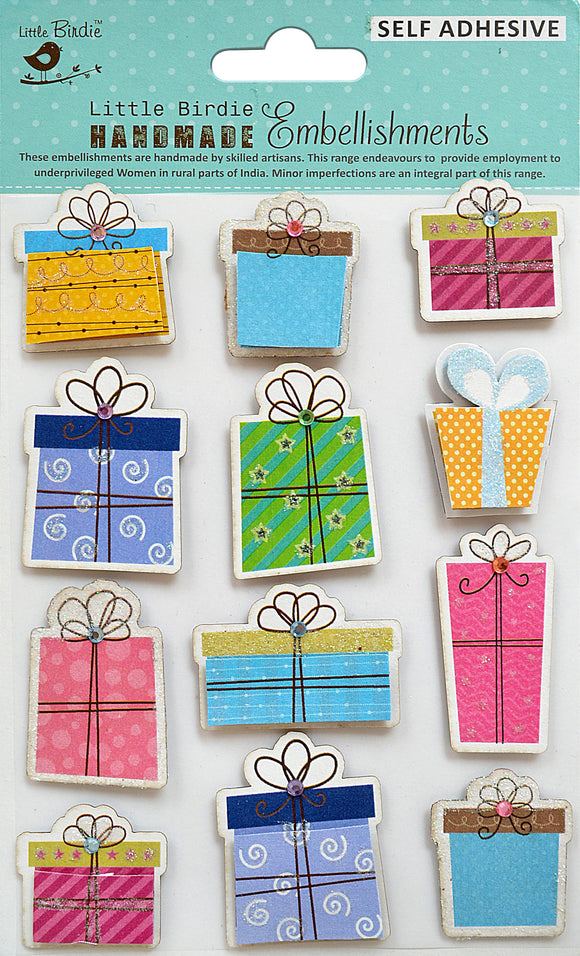 Little Birdie 3D Embellishment 12/Pkg - Gifts Galore