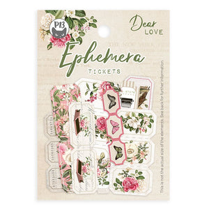 P13 Dear Love Ephemera Cardstock Die-Cuts 9/Pkg - Tickets