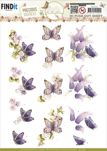 Find It Trading Precious Marieke Punchout Sheet - Purple, Beautiful Butterfly