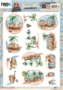 Find It Trading Yvonne Creations 3D Punchout Sheet - Camping, Summer Vibes