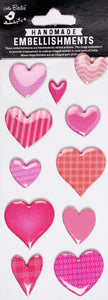 Little Birdie Resin Sticker Embellishments 11/Pkg - Pink