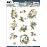 Find It Trading Precious Marieke Punchout Sheet - Blue Clock, Christmas Blues