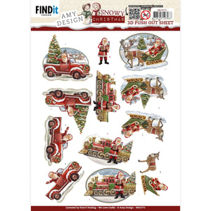 Find It Trading Amy Design 3D Punchout Sheet - Snowy Christmas - Snowy Train