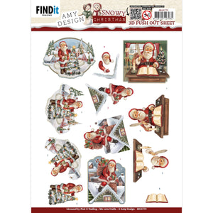 Find It Trading Amy Design 3D Punchout Sheet - Snowy Christmas - Snowy Santa
