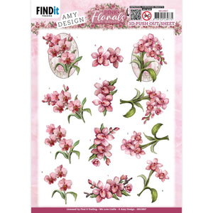 Find It Trading Amy Design Push Out Sheet -  Orchid, Pink Florals