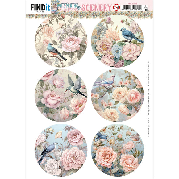 Find It Trading Berries Beauties 3D Push Out Sheet - Birds Round - Whispering Spring