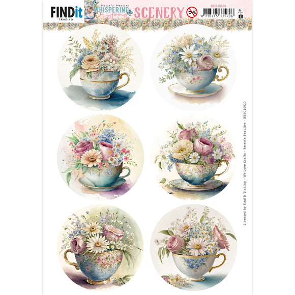 Find It Trading Berries Beauties 3D Push Out Sheet - Tea Round - Whispering Spring
