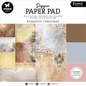 Studio Light Essentials Paper Pad 8"X8" 36/Pkg - Romantic Christmas