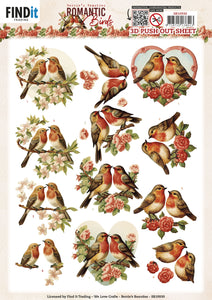 Find It Trading Berries Beauties Push Out Sheet - Romantic Robin, Romantic Birds