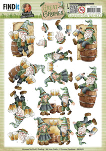 Find It Trading Yvonne Creations 3D Push Out Sheet - Party Gnomes