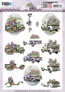 Find It Trading Berries Beauties 3D Push Out Sheet - Lovely Cars, Lovely Lilacs