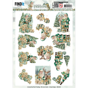 Find It Trading Amy Design 3D Punchout Sheet - Santa, Enchanting Christmas