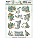 Find It Trading Amy Design 3D Punchout Sheet - Village, Enchanting Christmas