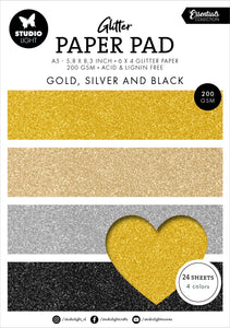 Studio Light Essentials Glitter Paper Pad 5.86"X8.26" 24/Pkg