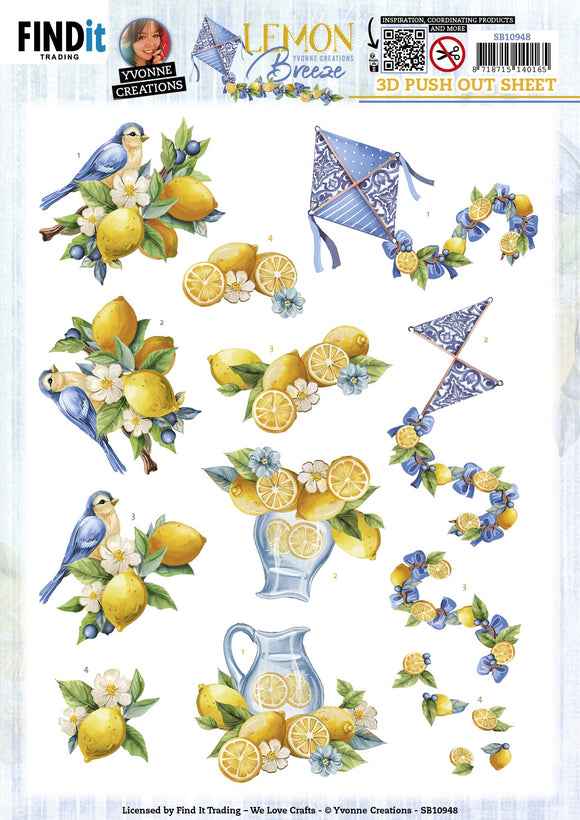 Find It Trading Yvonne Creations 3D Punchout Sheet - Lemon Bird, Lemon Breeze