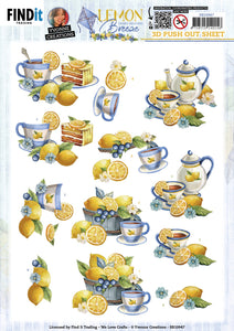 Find It Trading Yvonne Creations 3D Punchout Sheet - Lemon Tea, Lemon Breeze