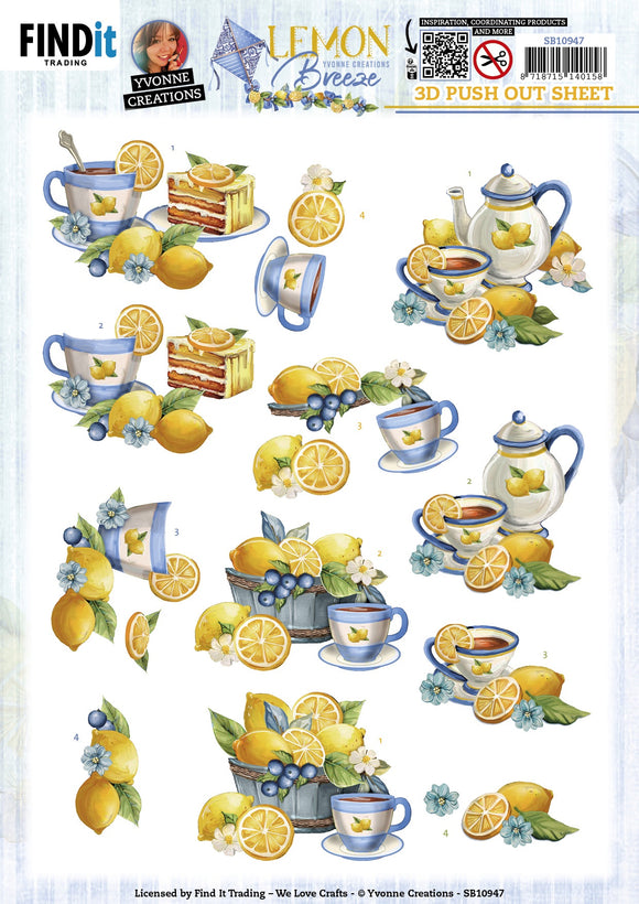 Find It Trading Yvonne Creations 3D Punchout Sheet - Lemon Tea, Lemon Breeze