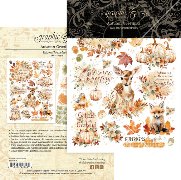 Graphic 45 Rub-On Transfers - Autumn Greetings