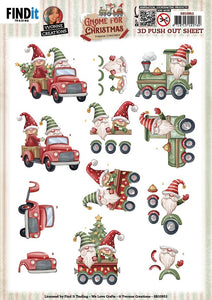 Find It Trading Yvonne Creations 3D Push Out Sheet - Gnome Transport, Gnome For Christmas