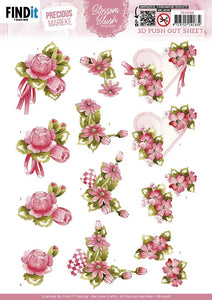 Find It Precious Marieke Punchout Sheet - Magenta, Blossom Blush