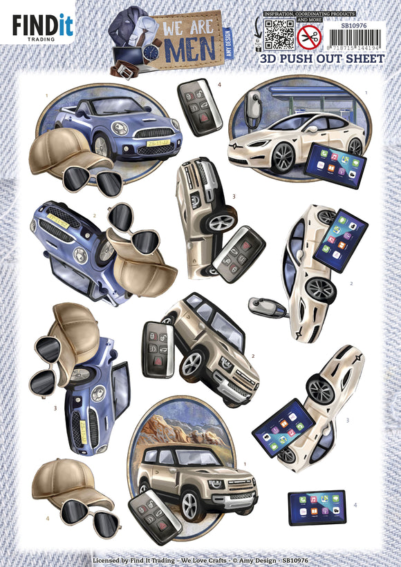 Find It Trading Amy Design We Are Men Punchout Sheet - Cars