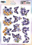 Find It Trading Berries Beauties Push Out Sheet - Flutter Flair/Purple Flutters