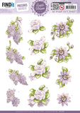 Find It Precious Marieke Punchout Sheet - Lilac, Purple Blossom