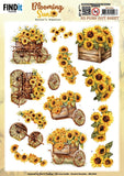 Find It Trading Berries Beauties Push Out Sheet - Sunflower Wagon, Blooming Sun