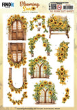 Find It Trading Berries Beauties Push Out Sheet - Rustic Sunlight, Blooming Sun