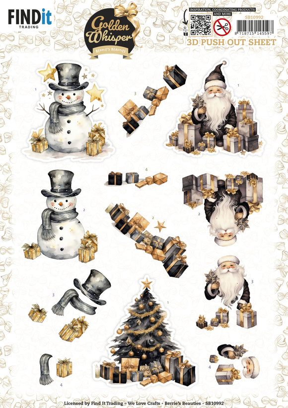 Find It Trading Berries Beauties Push Out Sheet - Santa, Golden Whisper