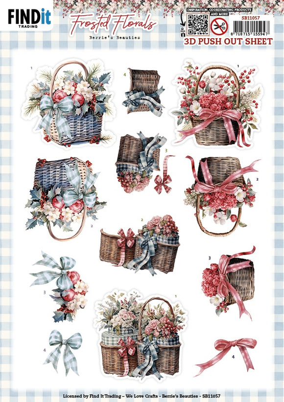 Find It Trading Berries Beauties Push Out Sheet - Basket, Frost Florals