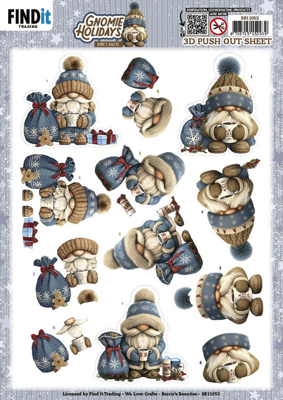 Find It Trading Berries Beauties Push Out Sheet - Navy, Gnomie Holidays